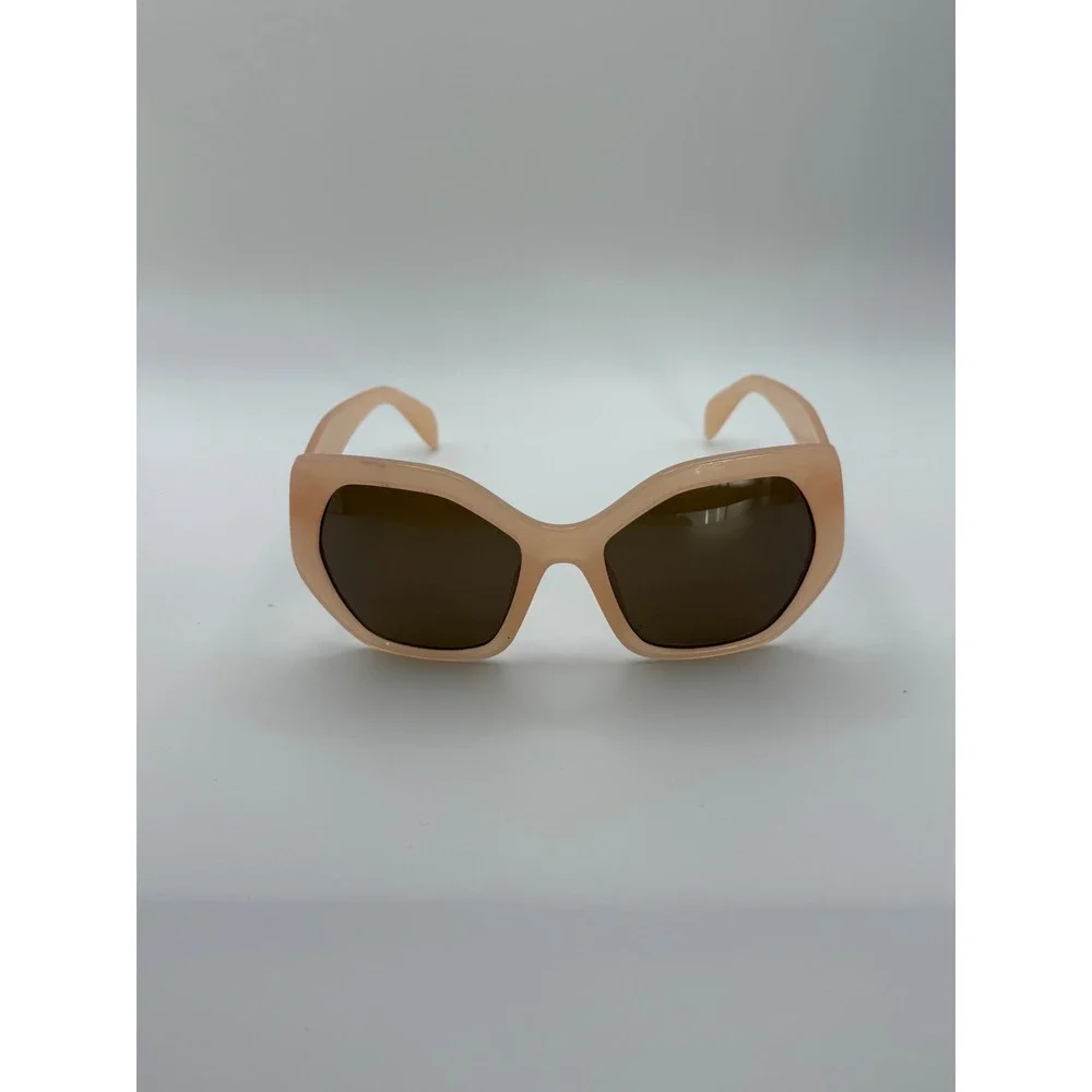 Chic Oversized Fashion Sunglasses Women Peach Tone Square Lenses Prada‎ Style